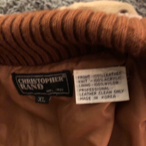 Vintage 80’s Rust Suede Leather and Acrylic Sweater Jacket in EUC Size XL - Picture 6 of 7